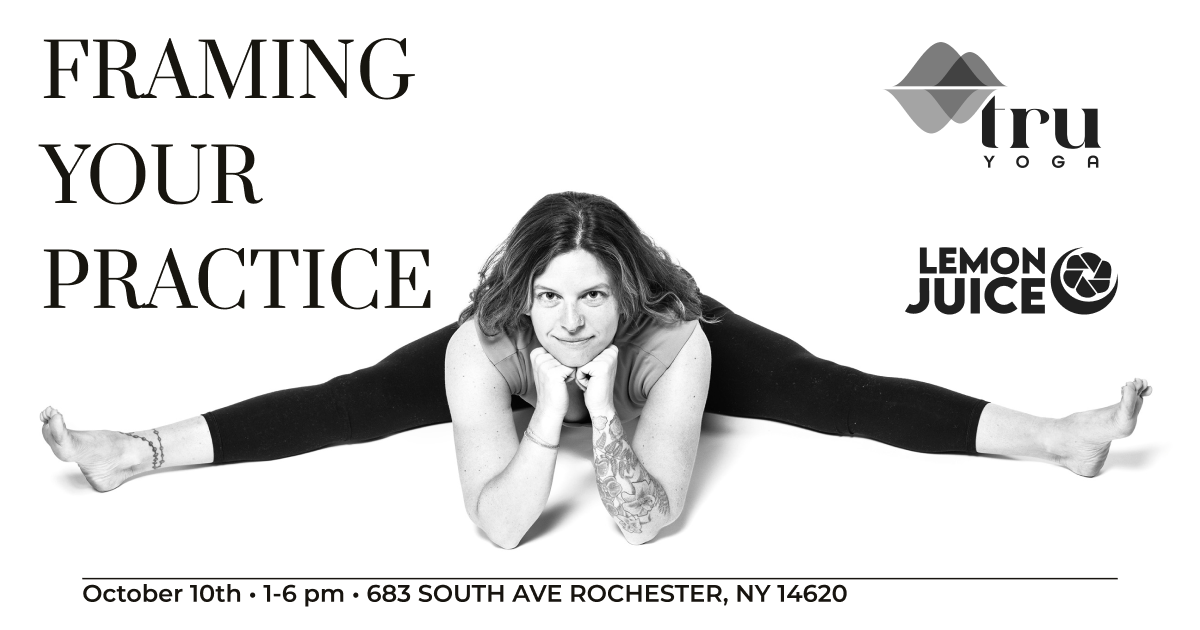 Framing Your Practice social preview with Tru Yoga and Lemon Juice logos.